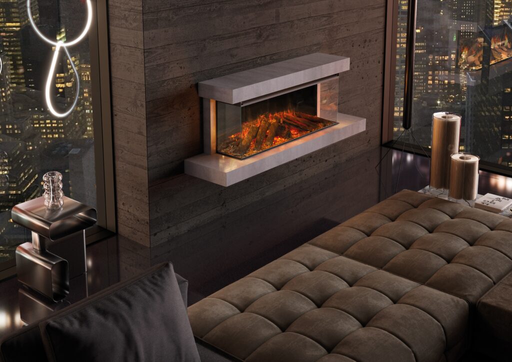 LED-Kamin LUMEN von La Nordica-Extraflame im Wohnzimmer