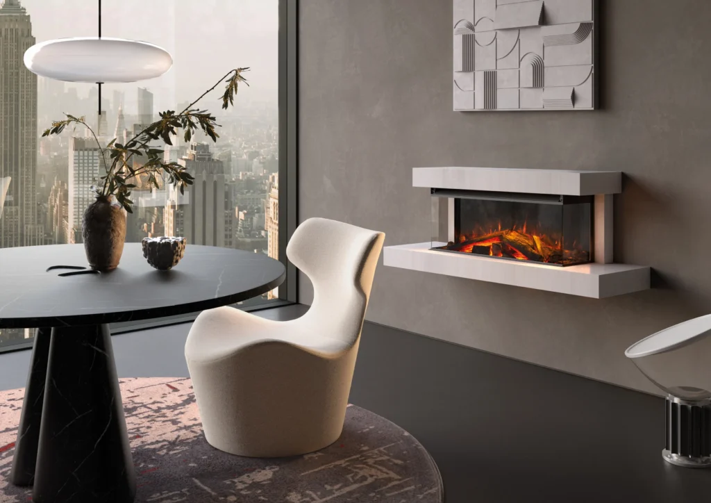 LED-Kamin Lumen von La Nordica in modernem Wohnraum