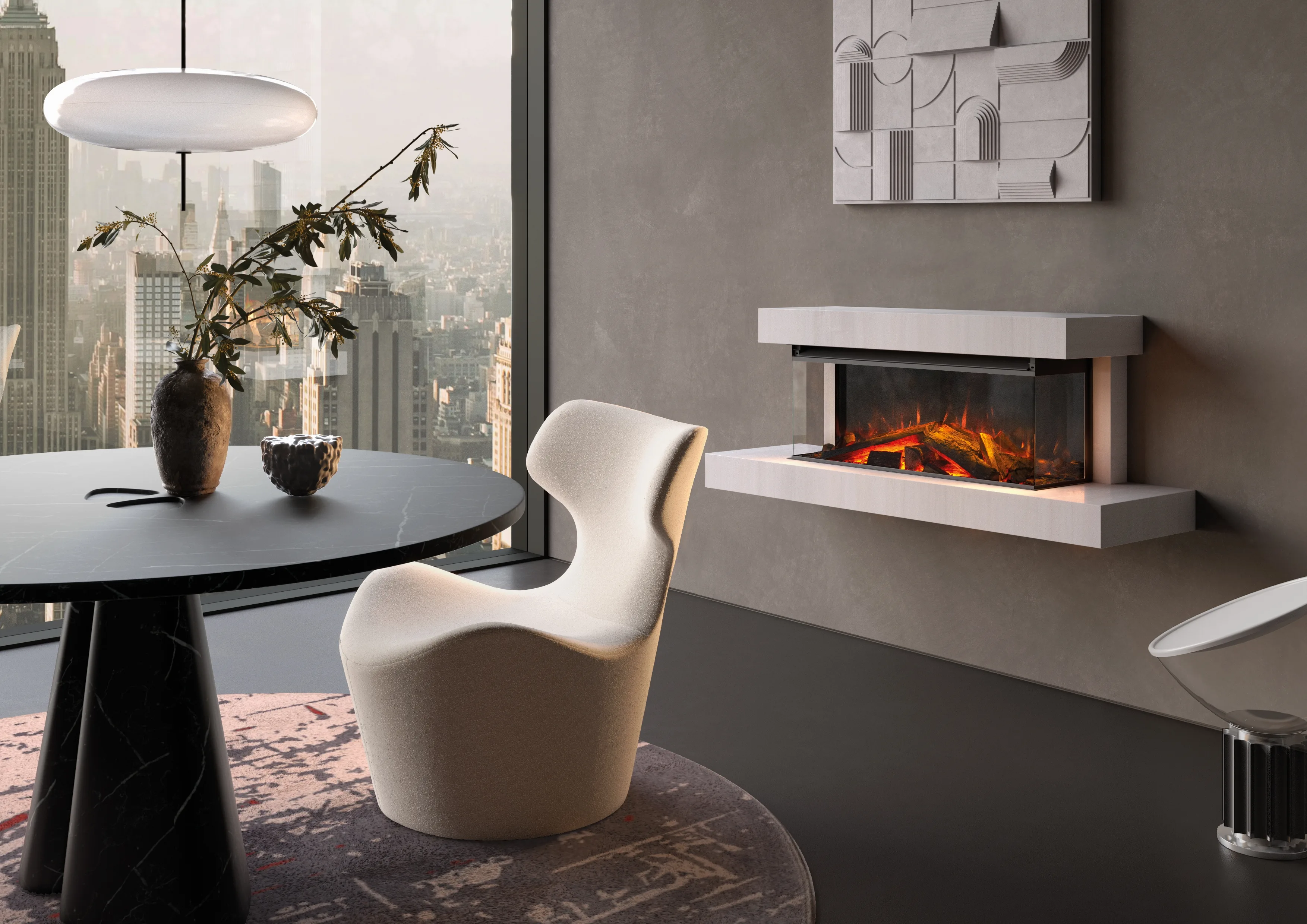 LED-Kamin LUMEN von La Nordica-Extraflame im Wohnzimmer